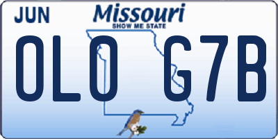 MO license plate OL0G7B