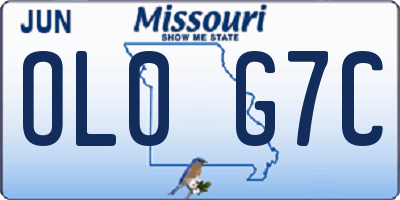 MO license plate OL0G7C
