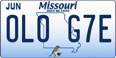 MO license plate OL0G7E