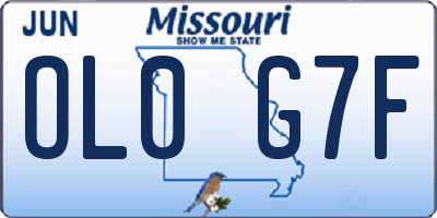 MO license plate OL0G7F