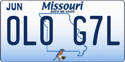 MO license plate OL0G7L