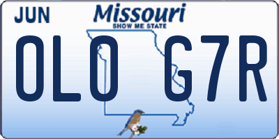 MO license plate OL0G7R