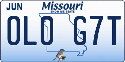 MO license plate OL0G7T
