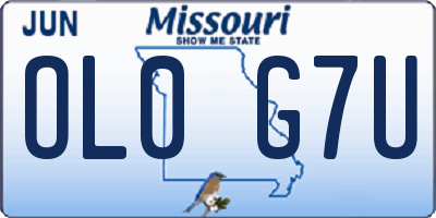MO license plate OL0G7U
