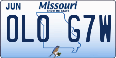 MO license plate OL0G7W