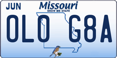 MO license plate OL0G8A