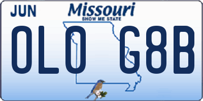 MO license plate OL0G8B