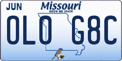 MO license plate OL0G8C