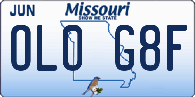 MO license plate OL0G8F