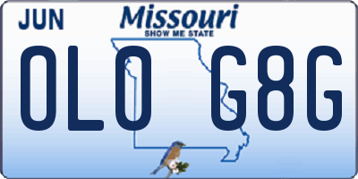 MO license plate OL0G8G
