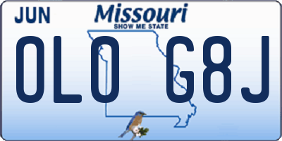 MO license plate OL0G8J