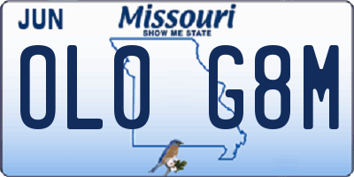 MO license plate OL0G8M