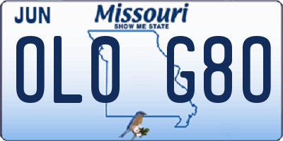 MO license plate OL0G8O