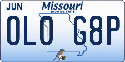 MO license plate OL0G8P