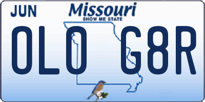 MO license plate OL0G8R