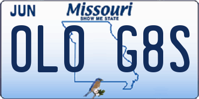 MO license plate OL0G8S