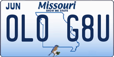 MO license plate OL0G8U