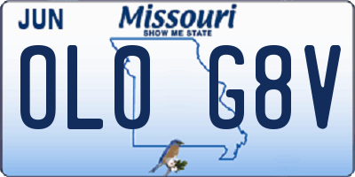 MO license plate OL0G8V