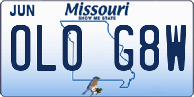 MO license plate OL0G8W