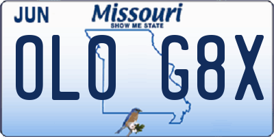 MO license plate OL0G8X