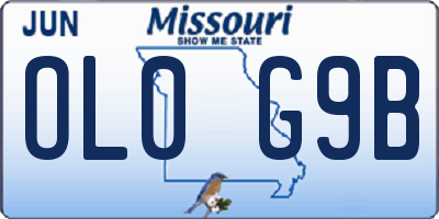 MO license plate OL0G9B