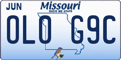 MO license plate OL0G9C