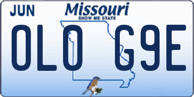 MO license plate OL0G9E