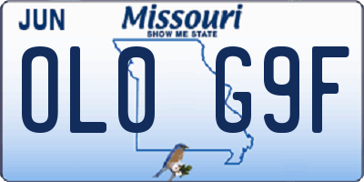 MO license plate OL0G9F