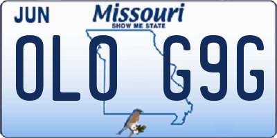 MO license plate OL0G9G