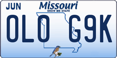 MO license plate OL0G9K