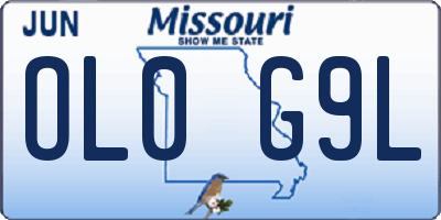 MO license plate OL0G9L