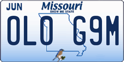 MO license plate OL0G9M