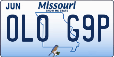 MO license plate OL0G9P