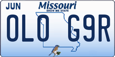 MO license plate OL0G9R