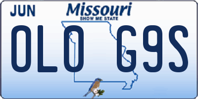MO license plate OL0G9S