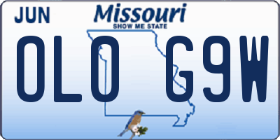 MO license plate OL0G9W