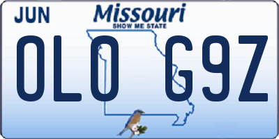 MO license plate OL0G9Z