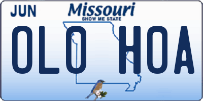 MO license plate OL0H0A