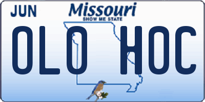 MO license plate OL0H0C