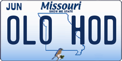 MO license plate OL0H0D