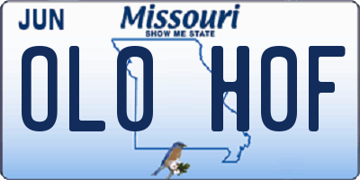 MO license plate OL0H0F