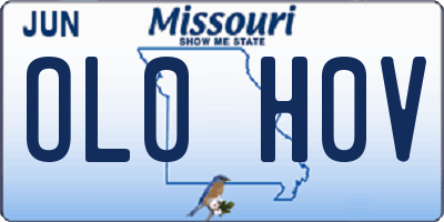 MO license plate OL0H0V