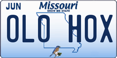 MO license plate OL0H0X