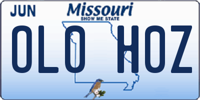 MO license plate OL0H0Z