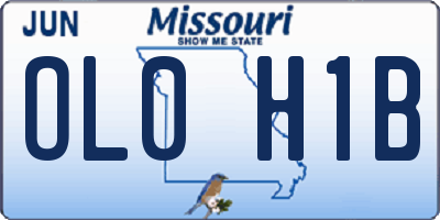 MO license plate OL0H1B