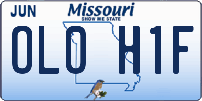 MO license plate OL0H1F