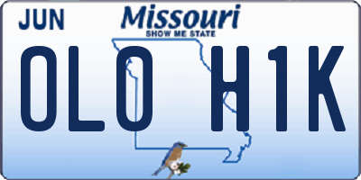 MO license plate OL0H1K