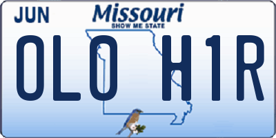 MO license plate OL0H1R