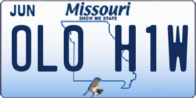 MO license plate OL0H1W