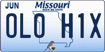 MO license plate OL0H1X